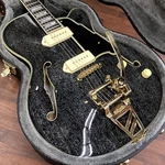 (d'angelico) Excel 59 Shield Tremolo Black Dog Used Ebony Fingerboard Hard Case. Fixed Price $1399.00.