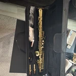 Ammoon Soprano Saxophone Brass Gold Lacquered With Case Strap Care Kit. Fixed Price $153.00.