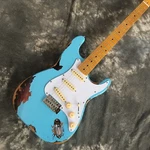 Daphne Blue Road Worn Solid St Electric Guitar Maple Neck & Fretboard Us. Fixed Price $326.00.