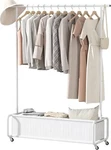Clothes Rack With Large Storage Bag Organizer Stand On Wheels Garment Rolling. Fixed Price $40.80.