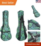 Elegant Floral Ukulele Bag With Adjustable Straps For 21" Soprano Instruments. Fixed Price $79.99.
