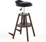 Ackitry Wooden Guitar Stool With Height Adjustable, Black And Walnut. Fixed Price $167.98.