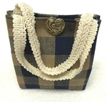 Country Blue And Tan Checkered Music Box Gift Bag- Plays Summer Wind. Fixed Price $17.50.
