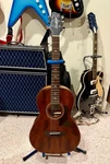 Sawtooth Mahogany Series Parlor Acoustic Electric Guitar W/ Chromacast Hard Case. Fixed Price $619.99.
