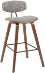 Fox Modern Bar Height Stool With Speckled Brown Upholstered Seat And Walnut Wood. Fixed Price $331.56.
