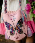 Authentic Wayuu Backpack With Hand-woven Butterfly Appliqu , Colombian Ethnic.... Fixed Price $119.00.