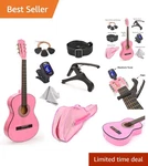 Deluxe 30" Pink Guitar Package For Beginners - Perfect Gift Young Musicians. Fixed Price $99.99.