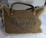 Myra Bags S-1046 Canvas Handbag Sel De Mer Upcycled Double Strap Leather. Fixed Price $12.00.