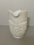 Vintage Imperial Grape Pitcher Milk Glass Wood Grain Thumb Rest Handle. Fixed Price $24.92.