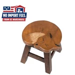 Sleeping Fox Step Stool Hand Carved Solid Acacia Sturdy Wood For Children. Fixed Price $55.00.
