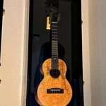 Ukulele Display Case Violin Fiddle Mandolin Black Wood Cabinet Wall Holder Rack. Fixed Price $254.30.