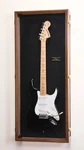 Guitar Display Case Electric Walnut & Black Wood Rack Fender Cabinet Shadow Box. Fixed Price $366.53.