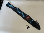 Perri's 2" Lightning Blue Electric Guitar Strap And Jim Dunlop Locks. Fixed Price $34.99.