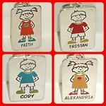 Kids Name Tag Ganz Charms Zipper Pulls Silver Key Ring Boys Girls Pick. Fixed Price $8.25.