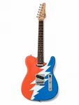 Psychedelic Electric Guitar-lighting Bolt Red White & Blue T-style. Fixed Price $156.75.