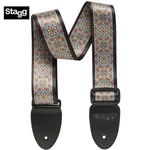 Stagg Terylene Adjustable 2" Guitar Strap W/ Blue Mandala Pattern Ste. Fixed Price $19.99.
