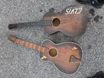 Video Antique Parlor Acoustic Ornate Guitars 1800S? Washburn Oscar Schmidt. Fixed Price $289.00.