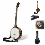 (lot) The Recording King RKOH-05 Dirty 30'S Resonator Banjo, Bag, Tuner, Strap +. Fixed Price $510.00.