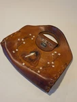 Vintage Hand Tooled Horse Flowers Leather Flap Western Bag Purse - Folk Art. Fixed Price $29.95.