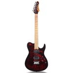 Electric Guitar Burl Wood Look Printed Top Modern Double Cut 6 String Hh Pick.... Fixed Price $297.70.