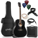 Dreadnought Acoustic Electric Guitar Package With Eq & 10 Watt Amp. Fixed Price $166.99.