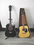 2 Acoustic Guitars Black Bcp Is An Electric With Gig Bag Bundle. Fixed Price $175.00.