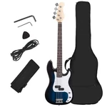 Electric Bass Guitar 4 String Beginner Kit Blue W Amp Bag Strap Costzon Full. Fixed Price $179.99.