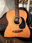 1974 Conn F-100 Acoustic Guitar & Case. Fixed Price $250.00.