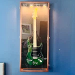 Guitar Display Case Walnut & Black Wood Led Light Fender Taylor Martin Cabinet. Fixed Price $391.24.