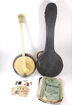 Vtg 1920'S 1930'S Harmony Tenor 4 String Banjo With Geib Case Page Sheet Music. Fixed Price $374.88.