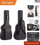 Acoustic Guitar Bag With Zipper Closure And Enhanced Protection - Black. Fixed Price $47.99.