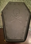 Essentials Collection Makeup Brush Kit With Skull And Crossbones Coffin Case. Fixed Price $37.00.