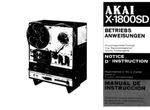 Akai X-1800SD Tape Deck Owners Instruction Manual. Fixed Price $22.24.