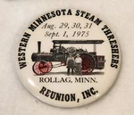 Western Minnesota Steam Threshers Reunion Rollag 1975 Button Pinback Case. Fixed Price $5.28.