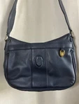 Vintage Lou Taylor Genuine Leather Shoulder Bag Navy Blue Minimalist Y2K Classic. Fixed Price $40.00.