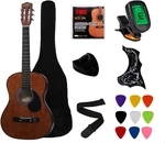 Ymc 38" Coffee Acoustic Guitar Starter Package With Bag, Strap, Picks, Tuner. Fixed Price $80.00.
