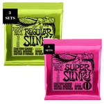 Ernie Ball Slinky Kit 3X Regular & Super Electric Guitar Strings Total 6 Sets. Fixed Price $29.99.