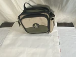 Global Access 25 Cd/dvd Case Organizer Bag W/ Sleeves & Shoulder Strap Green Tan. Fixed Price $24.99.