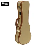 Stagg Gold Tweed Plush Lined Concert Ukulele Hardshell Case Model Gcx-ukc-gd. Fixed Price $84.99.