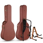Xcceries Acoustic Guitar Hard Case With Stand Backpack Strap Rococo Burnt Sienna. Fixed Price $169.90.
