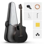 Acoustic Electric Beginner Guitar Donner RISING-G2 Carbon Fiber Top Wooden Black. Fixed Price $179.99.