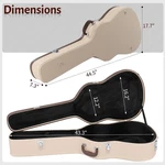 Acoustic Guitar Hard Case 41" Beige Microgroove W/plush Lining Lockabl. Fixed Price $117.99.