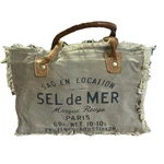 Myra Bags S-1046 Canvas Handbag Sel De Mer Upcycled Leather Double Strap. Fixed Price $24.98.