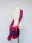 Colombian Authentic 100% Bohemian Ethnic Handmade Wayuu Mochila Bag - Hot Pink. Fixed Price $54.00.
