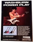 Washburn HM-5V White Bloodburst Guitar 1985 Promo Print Advert Poster Pinup. Fixed Price $8.99.